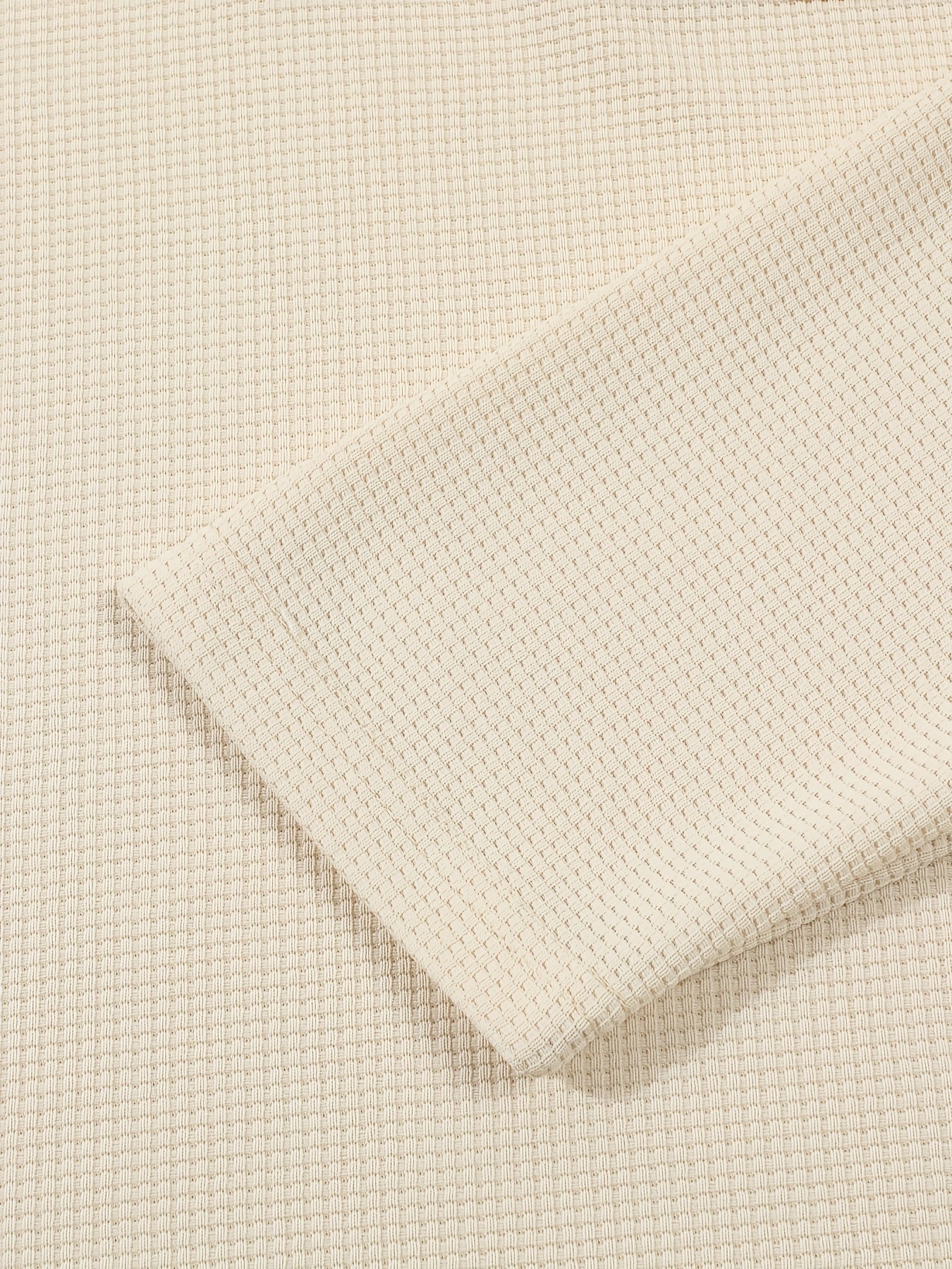Bluser med vaffelstruktur, brystlomme og tre knapper - Khaki #Farve_Khaki