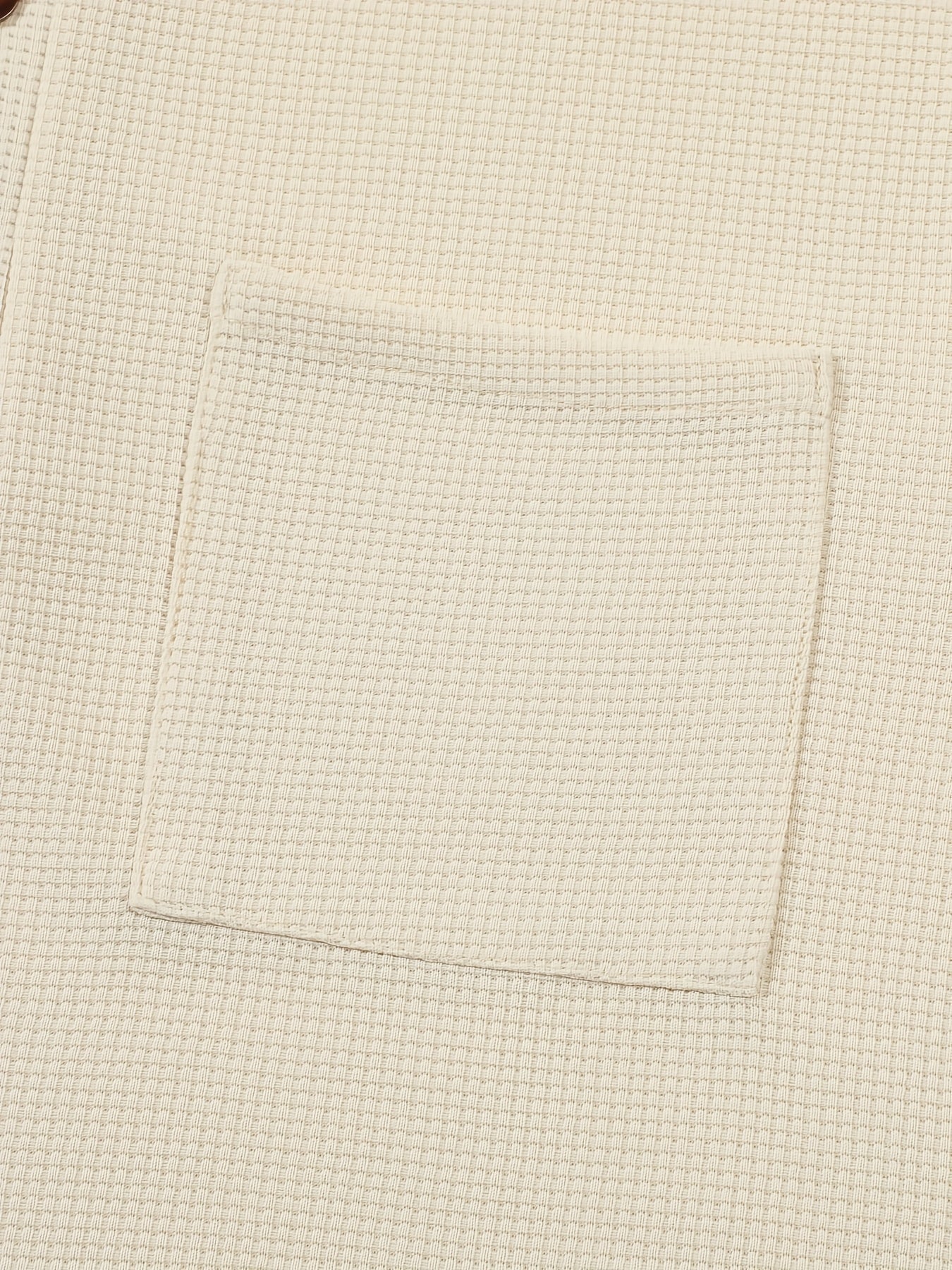 Bluser med vaffelstruktur, brystlomme og tre knapper - Khaki #Farve_Khaki