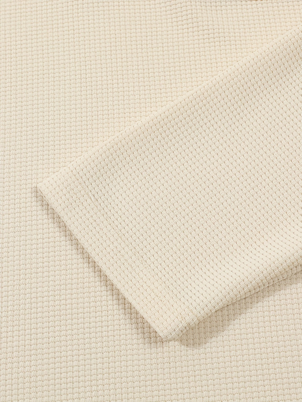 Bluser med vaffelstruktur, brystlomme og tre knapper - Khaki #Farve_Khaki