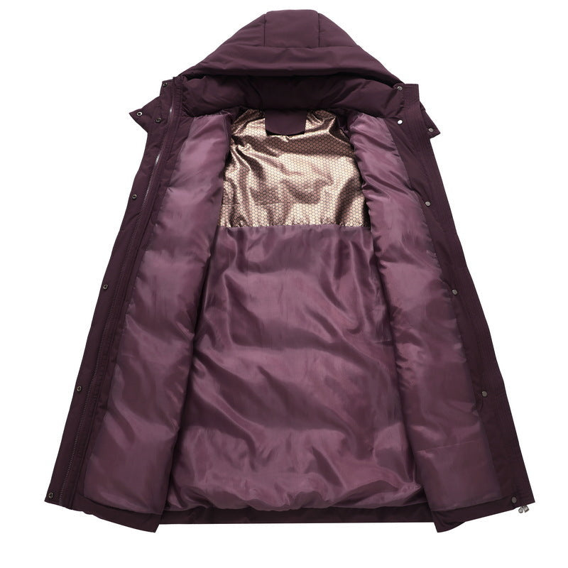 Frakker med hætte og markerede stropper ved lommerne - Violet #Farve_Violet
