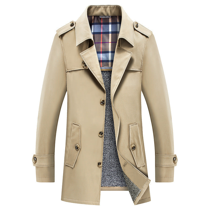 Frakker til mænd med skulderstropper og klaplommer - Khaki #Farve_Khaki