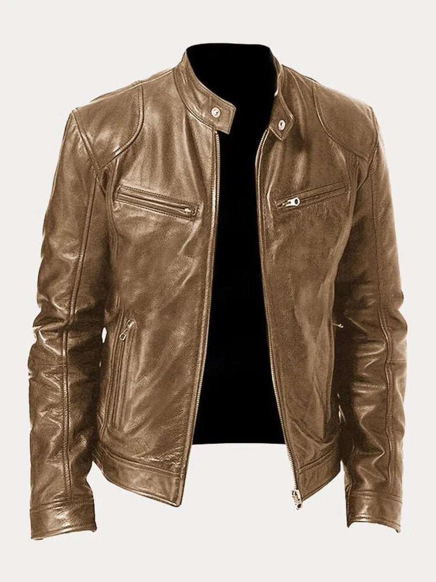 Jakker med dobbelte brystlynlåse og korte skulderfelter - Khaki #Farve_Khaki