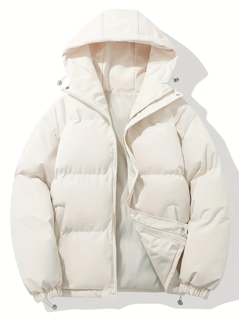 Jakker med store quiltfelter og snøre ved underkanten - Creme #Farve_Creme