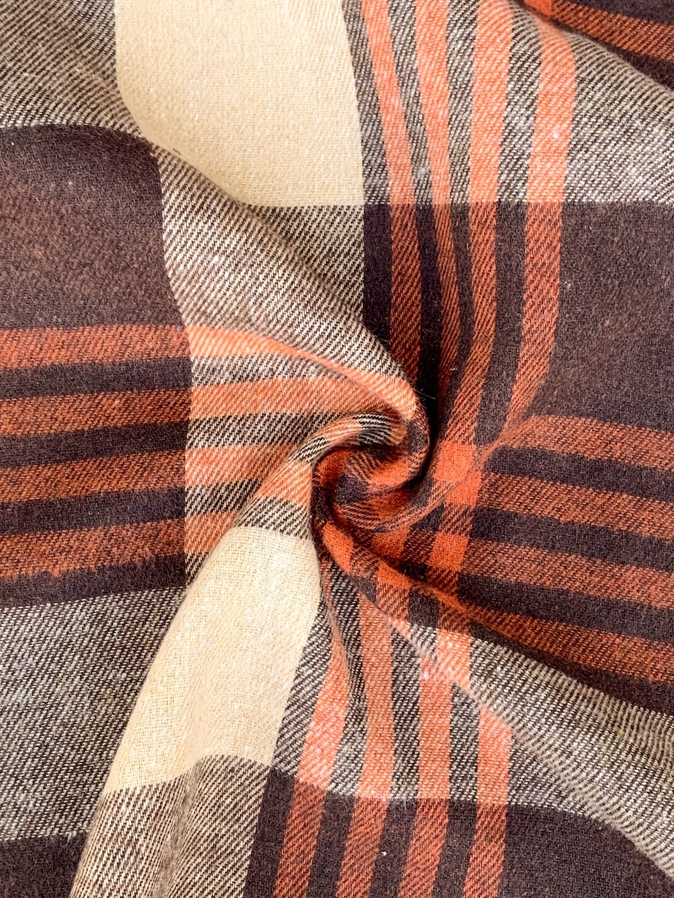 Skjorter med tern, kontrasthætte og lommeklapper - Khaki/Orange/Brun #Farve_Khaki/Orange/Brun
