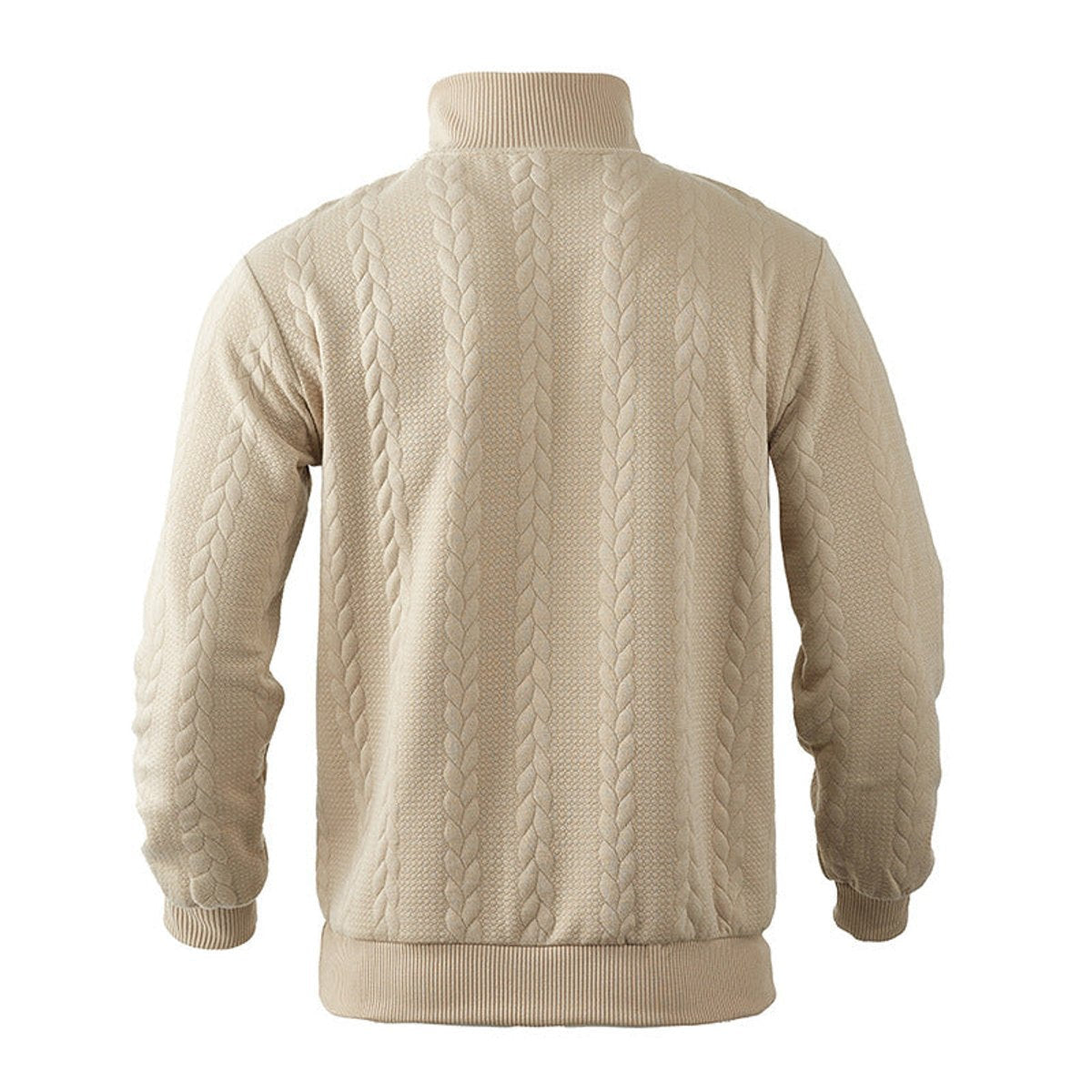 Striktrøjer med snoninger og glat skulderparti - Beige #Farve_Beige